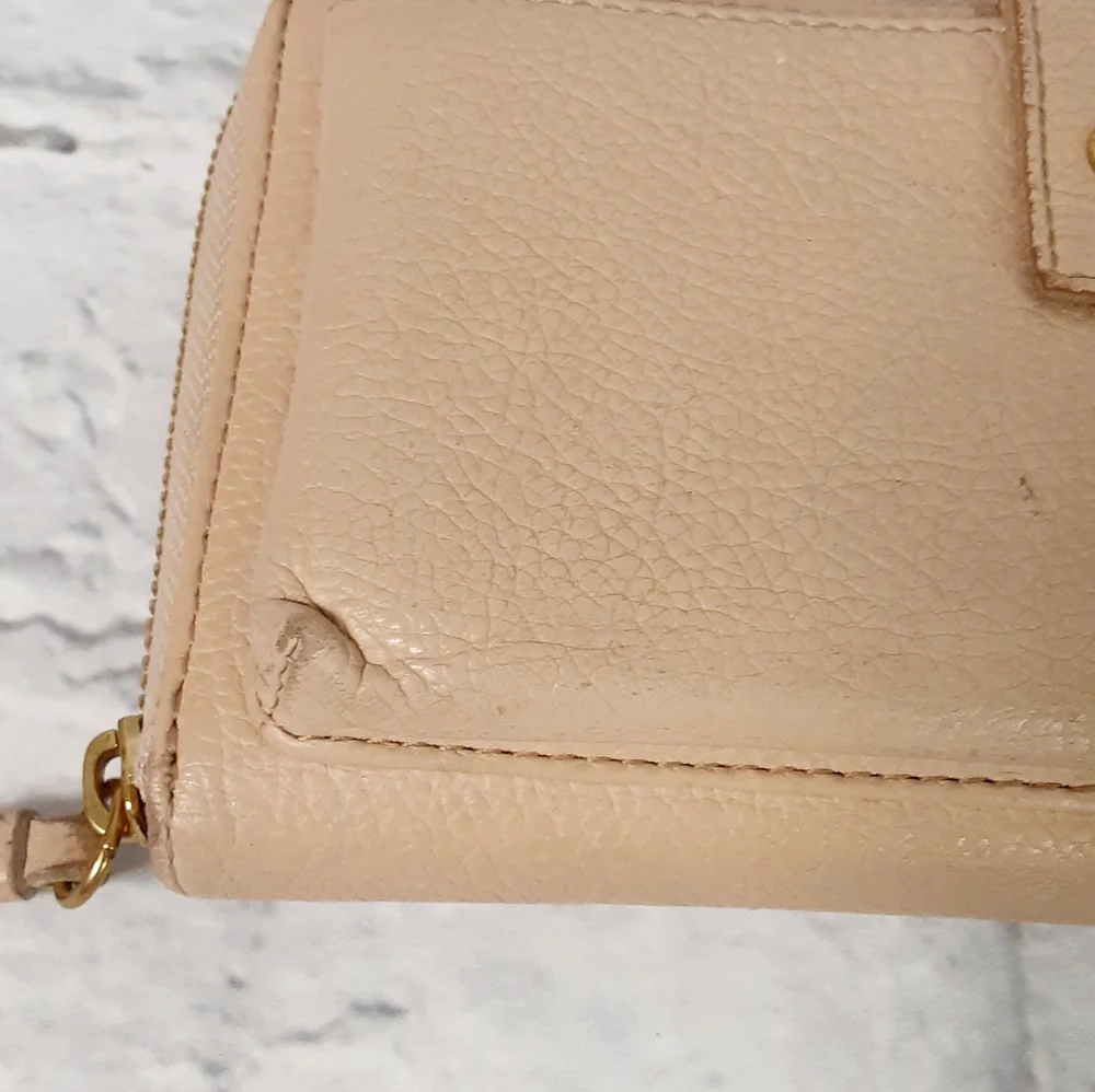 Marc and Graham nude leather zip wallet